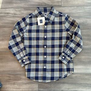 NWT Janie & Jack Plaid Brushed Twill Button Up